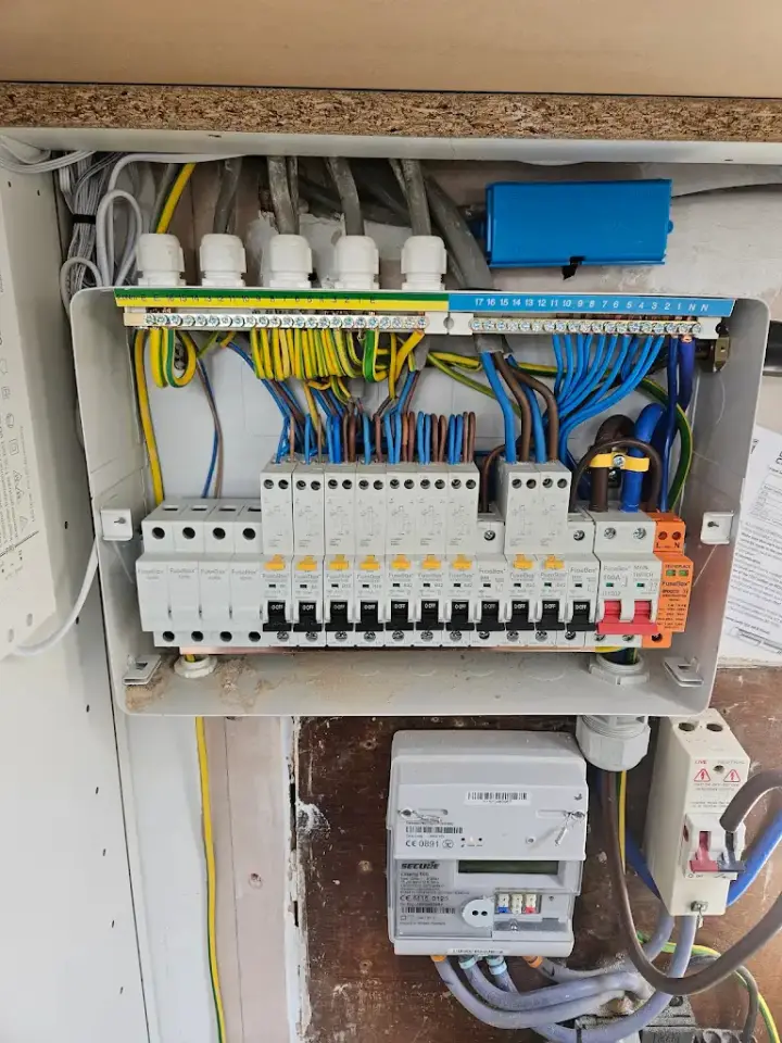 Electrician in Nottingham working on a domestic installation