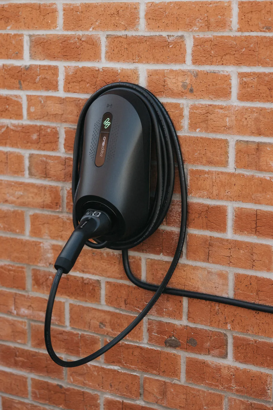 zappi GLO EV charger mounted on a home wall in Nottingham